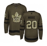 Youth Adidas Toronto Maple Leafs #20 Dominic Moore Authentic Green Salute to Service NHL Jersey