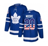Youth Adidas Toronto Maple Leafs #20 Dominic Moore Authentic Royal Blue USA Flag Fashion NHL Jersey