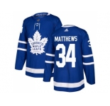 Youth Adidas Toronto Maple Leafs #34 Auston Matthews Blue Home Authentic Stitched NHL Jersey
