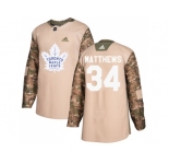 Youth Adidas Toronto Maple Leafs #34 Auston Matthews Camo Authentic 2017 Veterans Day Stitched NHL Jersey