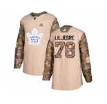 Youth Adidas Toronto Maple Leafs #78 Timothy Liljegren Authentic Camo Veterans Day Practice NHL Jersey