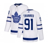 Youth Adidas Toronto Maple Leafs #91 John Tavares Authentic White Away NHL Jersey