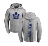 NHL Adidas Toronto Maple Leafs #34 Auston Matthews Ash Backer Pullover Hoodie