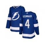 Men Adidas Tampa Bay Lightning #4 Vincent Lecavalier Blue Home Authentic Stitched NHL Jerse