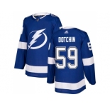 Men Adidas Tampa Bay Lightning #59 Jake Dotchin Blue Home Authentic Stitched NHL Jersey