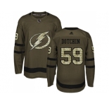 Men Adidas Tampa Bay Lightning #59 Jake Dotchin Green Salute to Service Stitched NHL Jersey