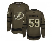 Men Adidas Tampa Bay Lightning #59 Jake Dotchin Green Salute to Service Stitched NHL Jersey