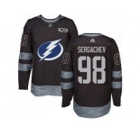 Men Adidas Tampa Bay Lightning #98 Mikhail Sergachev Black 1917-2017 100th Anniversary Stitched NHL Jersey