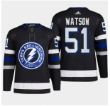 Men Tampa Bay Lightning #51 Austin Watson Black Alternate Premier Breakaway Stitched Jersey
