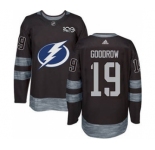 Men's Lightning #19 Barclay Goodrow Black 1917-2017 100th Anniversary Stitched Hockey Jersey
