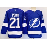 Men's Tampa Bay Lightning #21 Brayden Point 2024-25 Blue Stitched Jersey