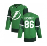 Men's Tampa Bay Lightning #86 Nikita Kucherov 2020 St. Patrick's Day Stitched Hockey Jersey Green
