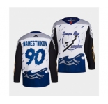Men's Tampa Bay Lightning #90 Vladislav Namestnikov White 2022 Reverse Retro Stitched Jersey