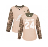 Women Adidas Tampa Bay Lightning #24 Ryan Callahan Camo Authentic 2017 Veterans Day Stitched NHL Jersey