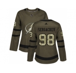 Women Adidas Tampa Bay Lightning #98 Mikhail Sergachev Green Salute to Service Stitched NHL Jersey