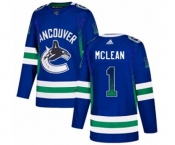 Adidas Vancouver Canucks #1 Kirk Mclean Authentic Blue Drift Fashion NHL Jersey