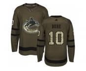 Adidas Vancouver Canucks #10 Pavel Bure Green Salute to Service Stitched NHL Jersey