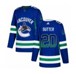 Adidas Vancouver Canucks #20 Brandon Sutter Authentic Blue Drift Fashion NHL Jersey