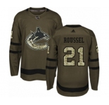 Adidas Vancouver Canucks #21 Antoine Roussel Authentic Green Salute to Service NHL Jersey