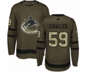 Adidas Vancouver Canucks #59 Tim Schaller Authentic Green Salute to Service NHL Jersey