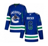 Adidas Vancouver Canucks #6 Brock Boeser Authentic Blue Drift Fashion NHL Jersey