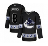 Adidas Vancouver Canucks #8 Igor Larionov Authentic Black Team Logo Fashion NHL Jersey