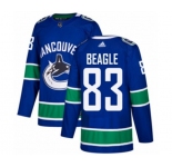 Adidas Vancouver Canucks #83 Jay Beagle Authentic Blue Home NHL Jersey