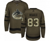 Adidas Vancouver Canucks #83 Jay Beagle Premier Green Salute to Service NHL Jersey