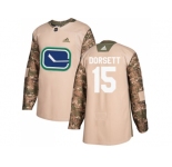 Men Adidas Vancouver Canucks #15 Derek Dorsett Camo Authentic 2017 Veterans Day Stitched NHL Jersey