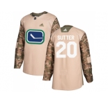 Men Adidas Vancouver Canucks #20 Brandon Sutter Camo Authentic 2017 Veterans Day Stitched NHL Jersey