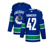 Men Adidas Vancouver Canucks #42 Alex Burmistrov Blue Home Authentic Stitched NHL Jersey