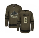 Men Adidas Vancouver Canucks #6 Brock Boeser Green Salute to Service Stitched NHL Jersey