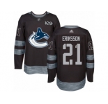 Men's Adidas Vancouver Canucks #21 Loui Eriksson Authentic Black 1917-2017 100th Anniversary NHL Jersey