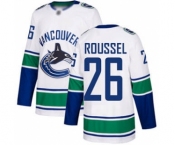 Men's Canucks #26 Antoine Roussel White Road Stitched Hockey Jersey