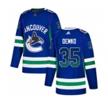 Men's Canucks #35 Thatcher Demko Blue Home Authentic Drift Fashion Stitched Hockey Jersey