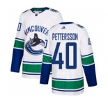 Men's Vancouver Canucks #40 Elias Pettersson White Road Stitched Hockey Jersey