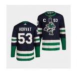 Men's Vancouver Canucks #53 Bo Horvat Navy 2022 Reverse Retro Stitched Jersey