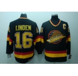 nhl vancouver canucks #16 linden black ccm