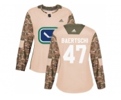 Women Adidas Vancouver Canucks #47 Sven Baertschi Camo Authentic 2017 Veterans Day Stitched NHL Jersey