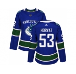 Women Adidas Vancouver Canucks #53 Bo Horvat Blue Home Authentic Stitched NHL Jersey