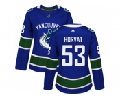 Women Adidas Vancouver Canucks #53 Bo Horvat Blue Home Authentic Stitched NHL Jersey