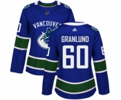 Women Adidas Vancouver Canucks #60 Markus Granlund Authentic Blue Home NHL Jersey