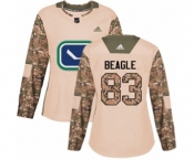 Women Adidas Vancouver Canucks #83 Jay Beagle Authentic Camo Veterans Day Practice NHL Jersey
