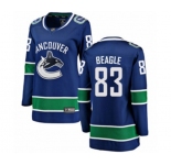 Women Vancouver Canucks #83 Jay Beagle Fanatics Branded Blue Home Breakaway NHL Jersey