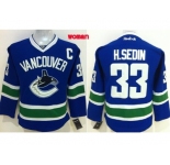women nhl jerseys vancouver canucks #33 h.sedin blue