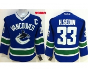 women nhl jerseys vancouver canucks #33 h.sedin blue