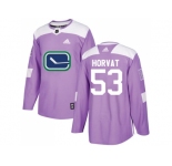 Youth Adidas Vancouver Canucks #53 Bo Horvat Purple Authentic Fights Cancer Stitched NHL Jersey