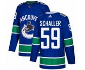 Youth Adidas Vancouver Canucks #59 Tim Schaller Premier Blue Home NHL Jersey