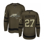 Adidas Washington Capitals #27 Alexander Alexeyev Authentic Green Salute to Service NHL Jersey