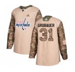 Adidas Washington Capitals #31 Philipp Grubauer Authentic Camo Veterans Day Practice NHL Jersey